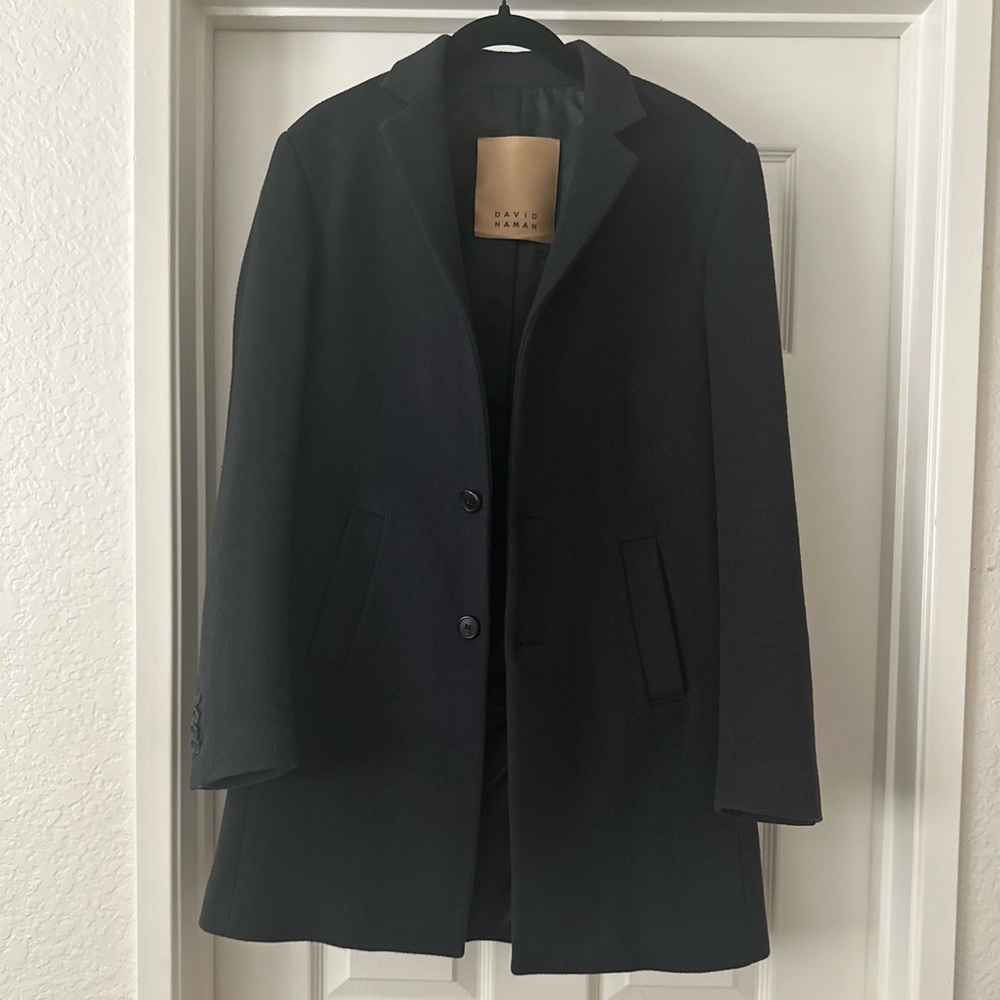 Men’s Black wool Town Coat